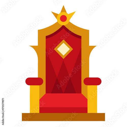red armchair isolated on white background