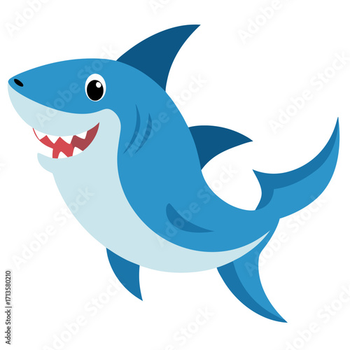 shark cartoon isolated on white