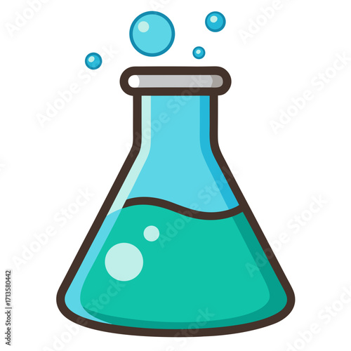 vector illustration of a laboratory flask