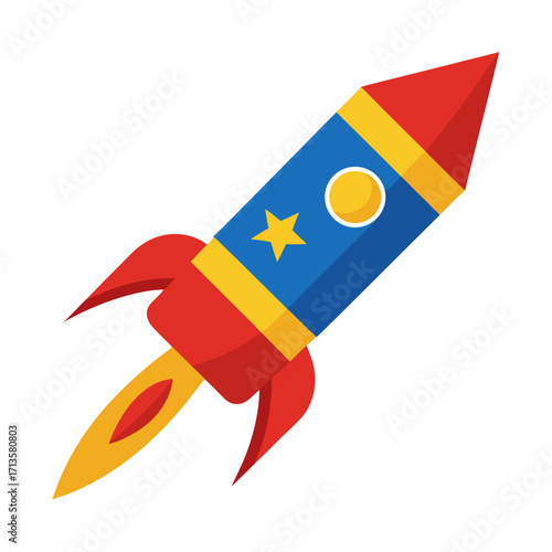 space rocket isolated on white