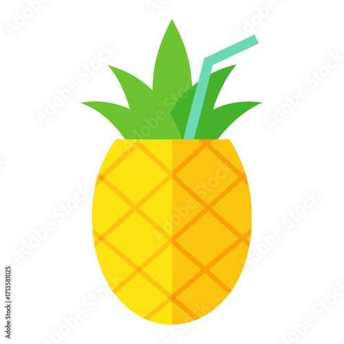 pineapple juice vector illustration