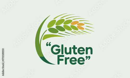 Stylized Wheat Ear with Gluten Free Text.