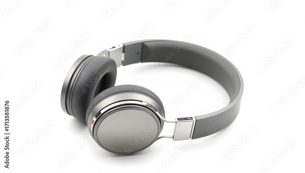 Fototapeta premium Wireless Headphones Isolated on White, Modern wireless headphones isolated on a clean white background