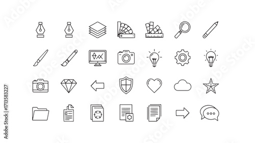 Set of design and creativity icons