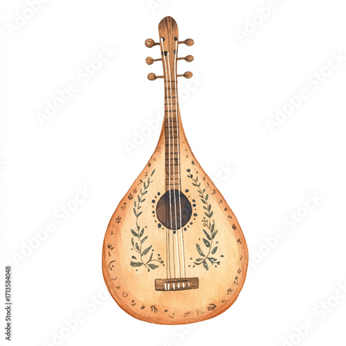 Antique pear shaped lute musical instrument 1.
