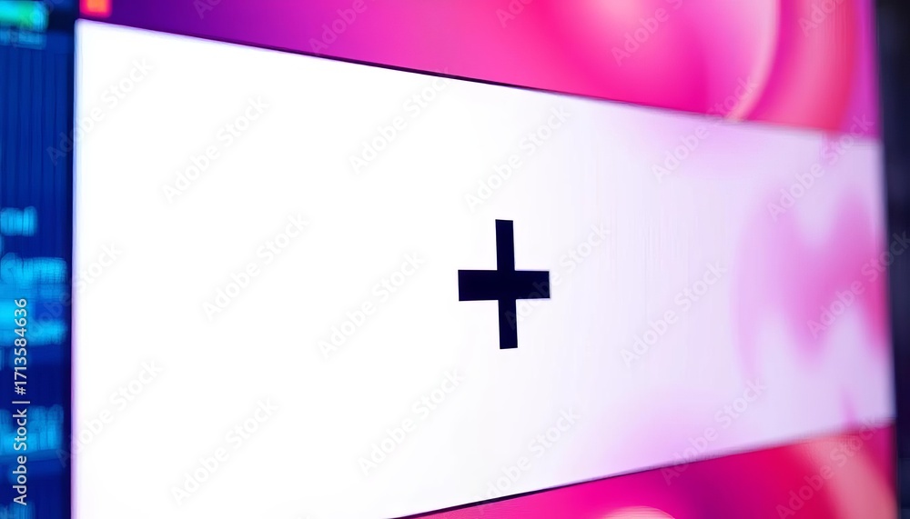 Obraz premium Close-up of a simple minus symbol icon on a digital screen, technology symbol, interface symbol