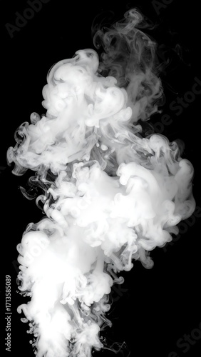 Abstract swirling smoke on black background