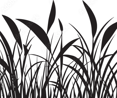 Natural wheat grass bundle silhouette design for farming concept art