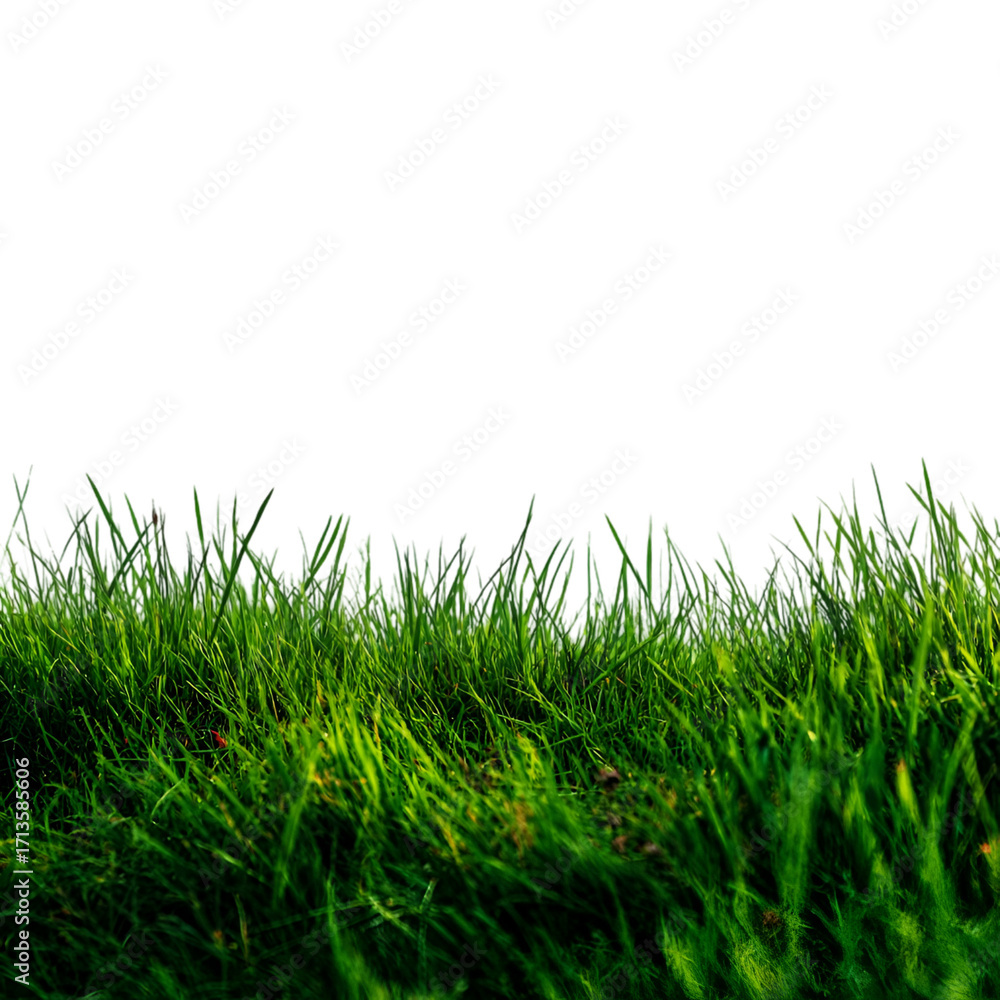 Fototapeta premium Vibrant green grass outdoor nature scene close-up photography natural environment upward angle serenity concept