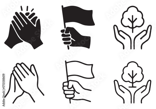 Three finger hand gesture vector illustration