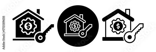 Rental Service Icon Glyph & Mixed Style Collection Set