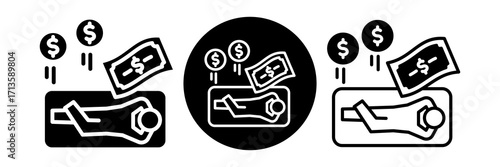 Passive Earnings Icon Glyph & Mixed Style Collection Set