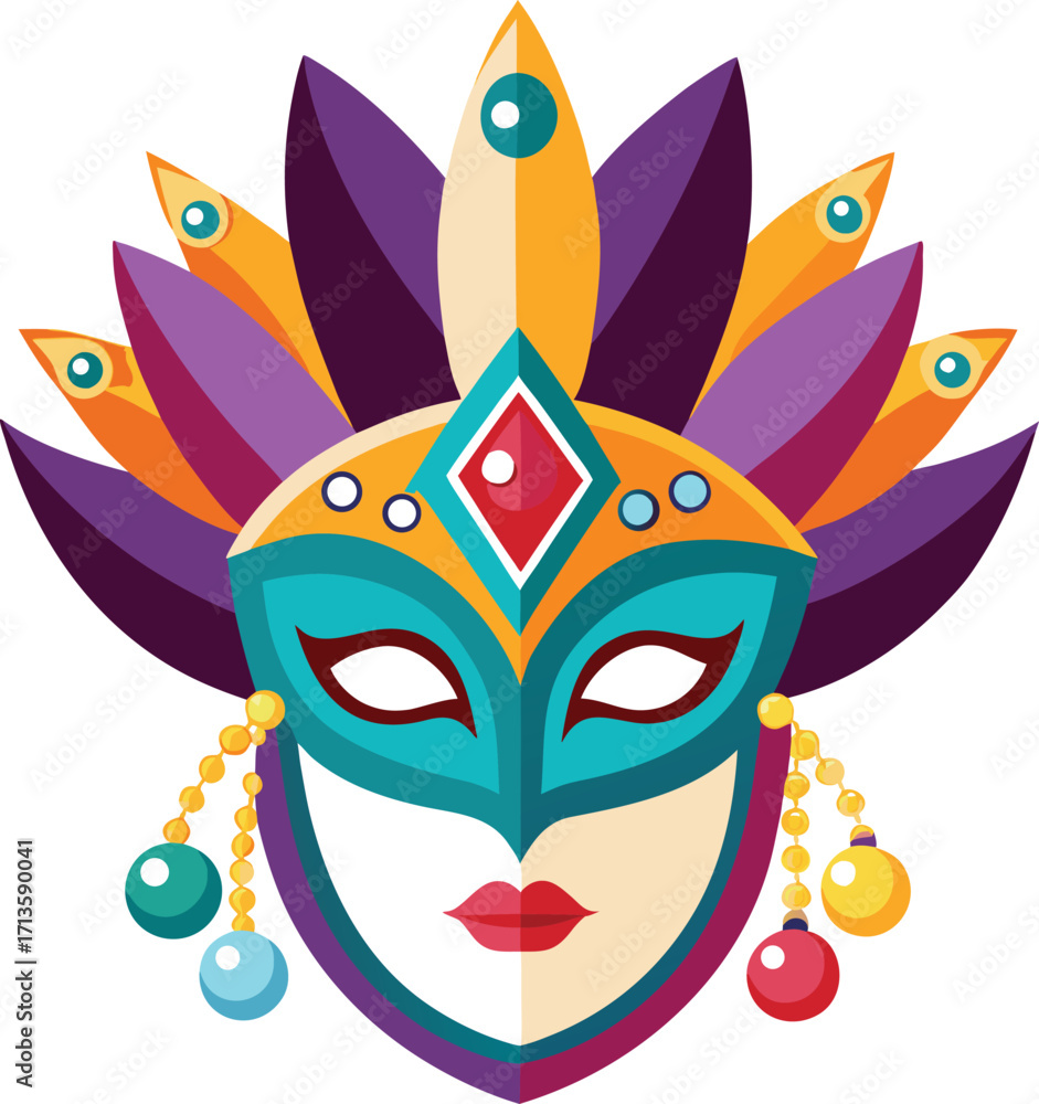 Fototapeta premium Carnival mask with gems