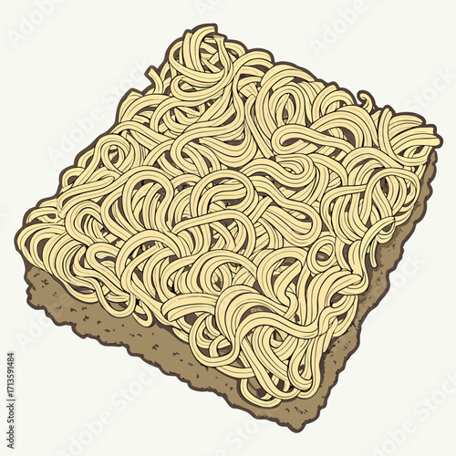 Deliciously tangled golden spaghetti noodles create a tempting food art centerpiece for culinary inspiration