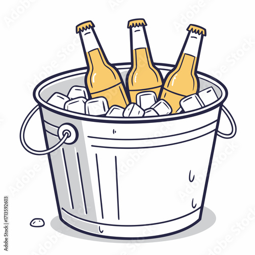 Chill out with a refreshing ice-cold beverage bucket full of bottled drinks, perfect for parties and celebrations.