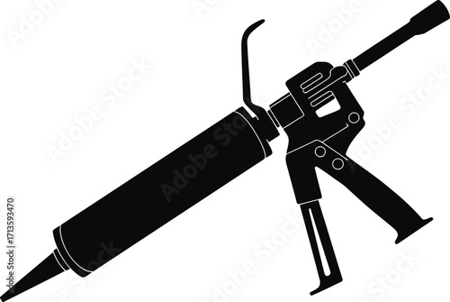 Black silhouette of a caulking gun sealant gun applicator