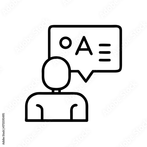 Person communicating with speech bubble representing education technology  
