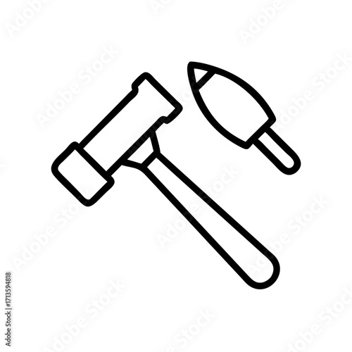 Chisel and mallet tools for archaeology and paleontology projects  