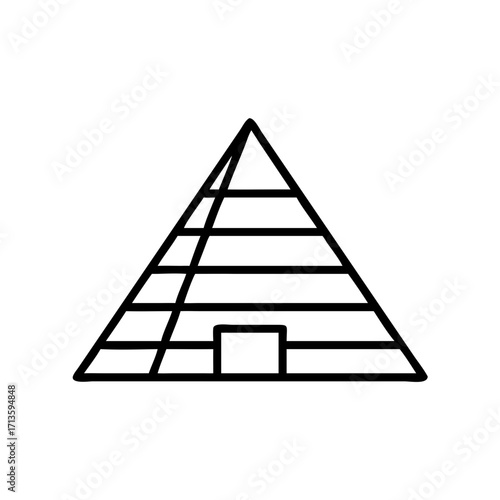 Simple outline of Egyptian pyramid symbolizing Archaeology & Paleontology  