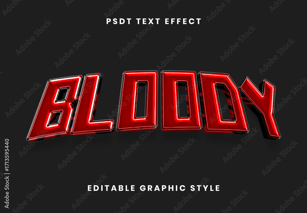 Red Thick Gel 3D Blood Text Effect Bloody Horror Bold Font Stock ...