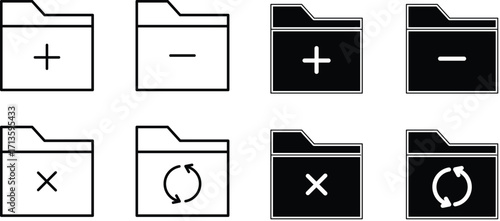 Folder and Pencil Icons - File and Edit Vector