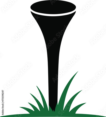 golf ball with dimpled surface placed on a tee. golfing sport,