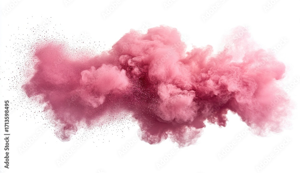 Fototapeta premium Pink Powder Explosion Abstract Cloud Texture on White Background