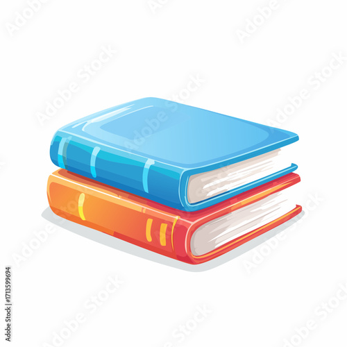A Stack of Two Colorful Hardcover Books Illustrating Academic Study Knowledge and Literature for Education and Library Concept