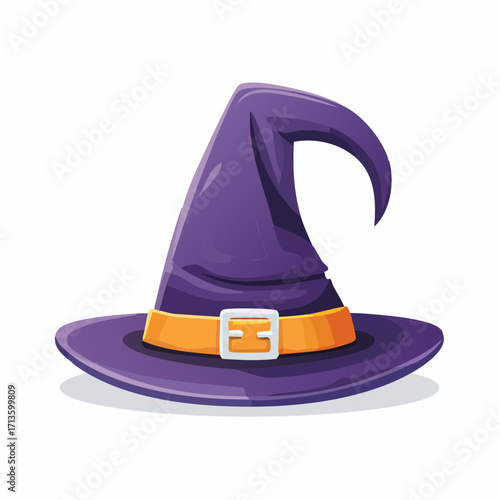 Festive Purple Witch Hat Illustration for Magical Halloween Costume and Wizardry Concept Design