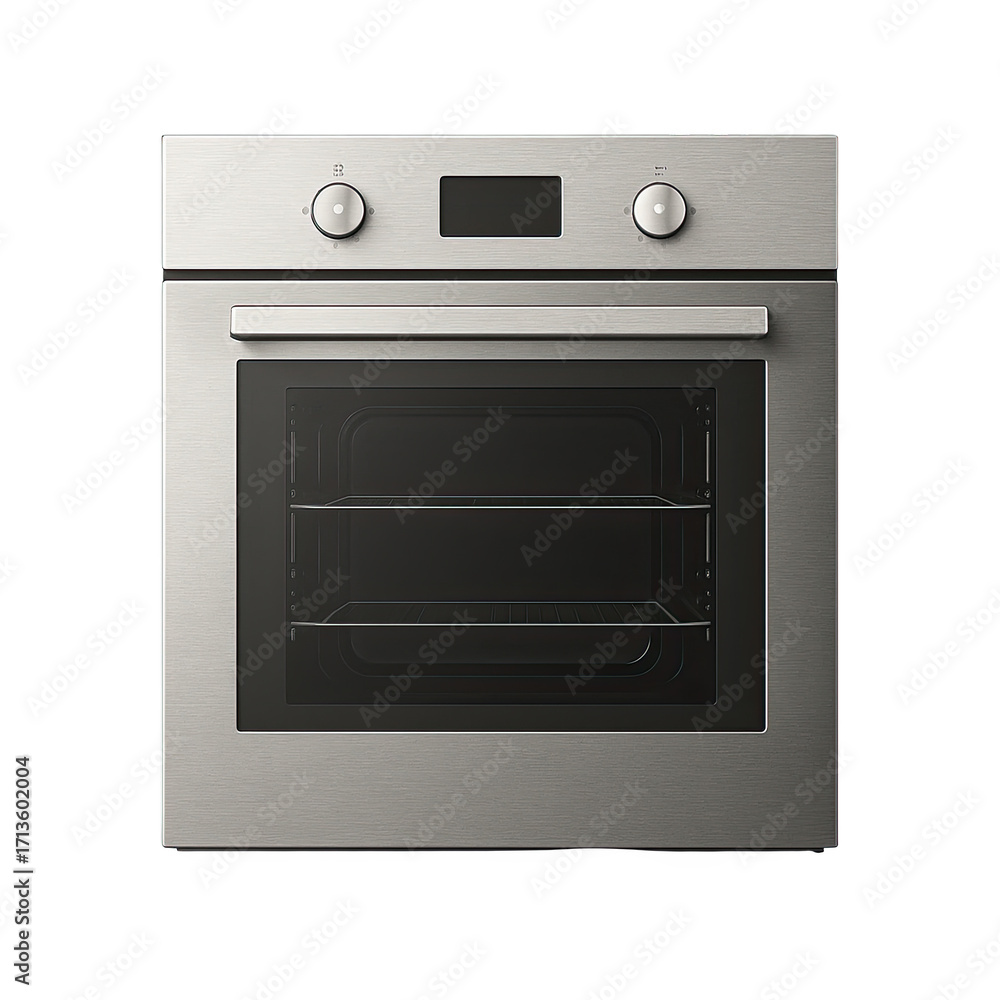 Fototapeta premium Modern stainless steel oven for baking and cooking.