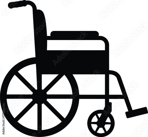Black wheelchair silhouette mobility aid medical equipment