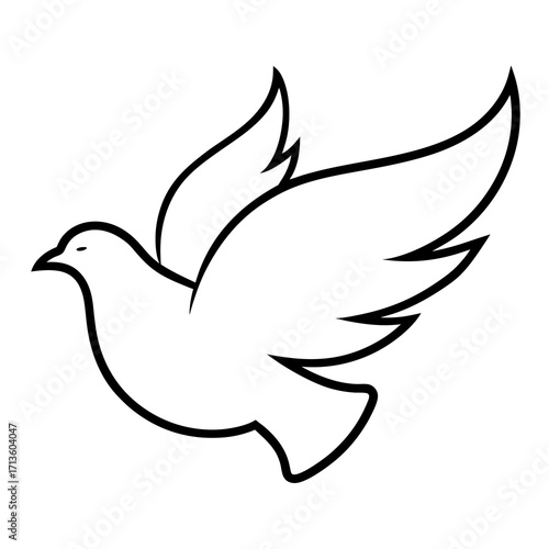 Clean vector dove silhouette icon art scalable illustration for universal design projects silhouette vector illustration white background