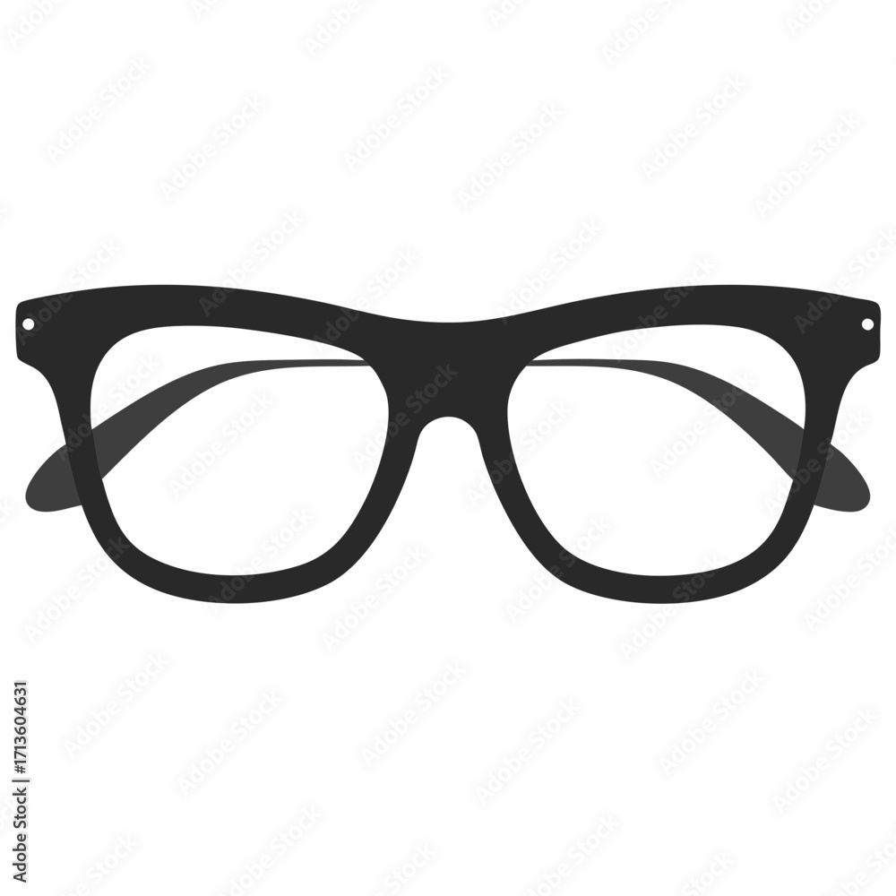 Fototapeta premium Vector silhouette of reading glasses frame transparent svg illustration for design silhouette vector illustration white background