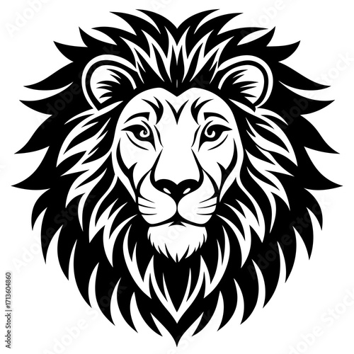 Bold lion head silhouette vector illustration majestic regal king of beasts scalable graphic silhouette vector illustration white background