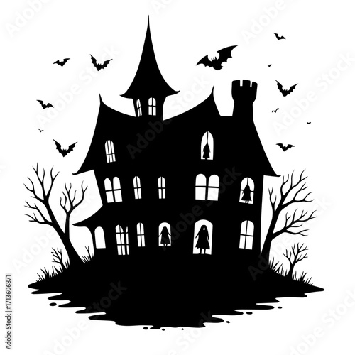 Halloween castle vector illustration, castle, vector, house, cartoon, illustration, building, architecture, Halloween, town, city, fantasy, medieval, tower, home, art, silhouette, old, design, fortres
