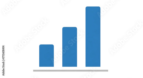 Free Download Simple blue bar graph showing upward trend and growth against a stark black background with a subtle grey base line - GFXLoad