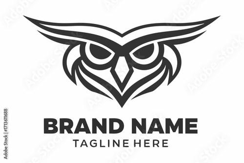 Stylized owl soars with uniquely patterned wings over brand name and tagline below on white
