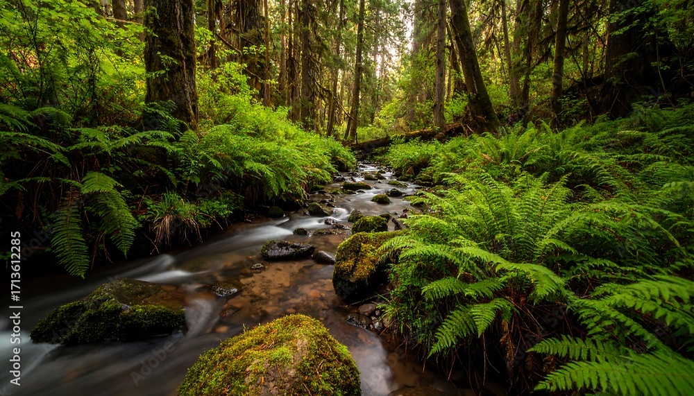 Obraz premium Lush forest stream (1)