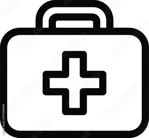Medical kit with cross symbol first aid health