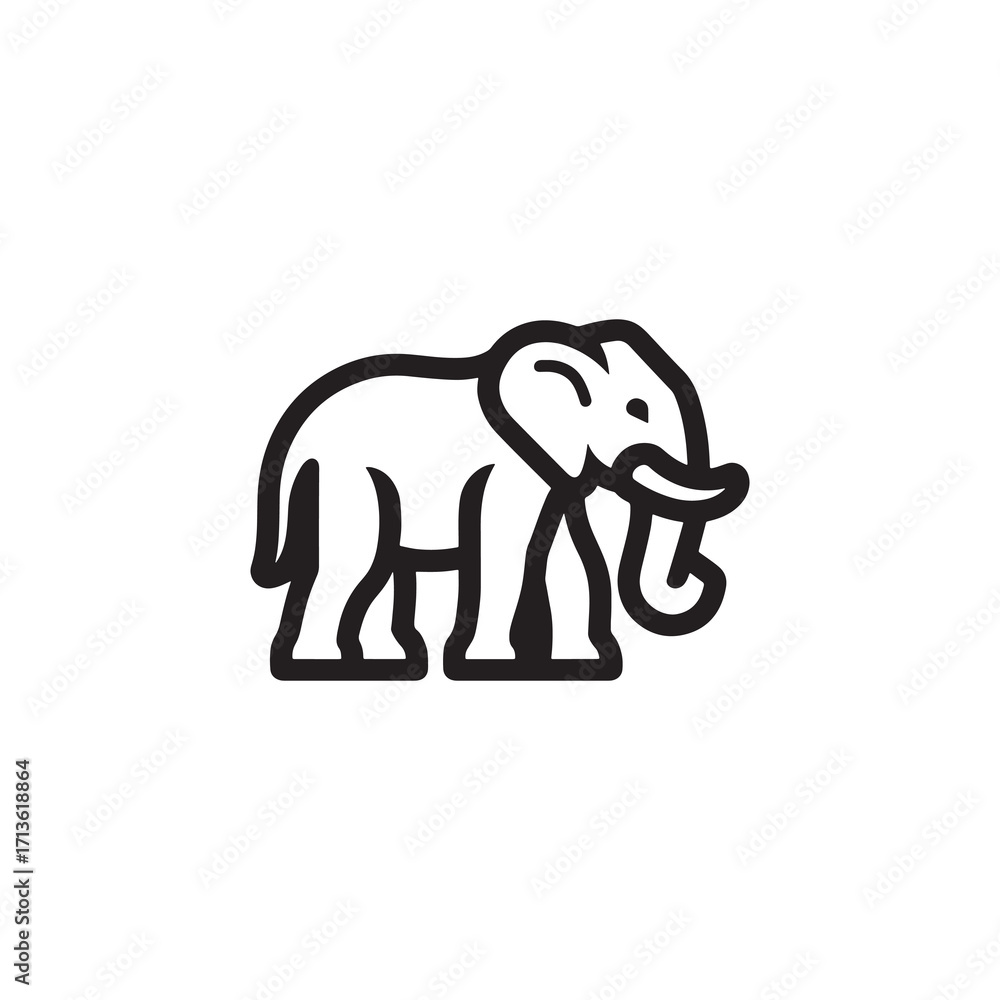 Obraz premium Elephant Silhouette Vector Icon