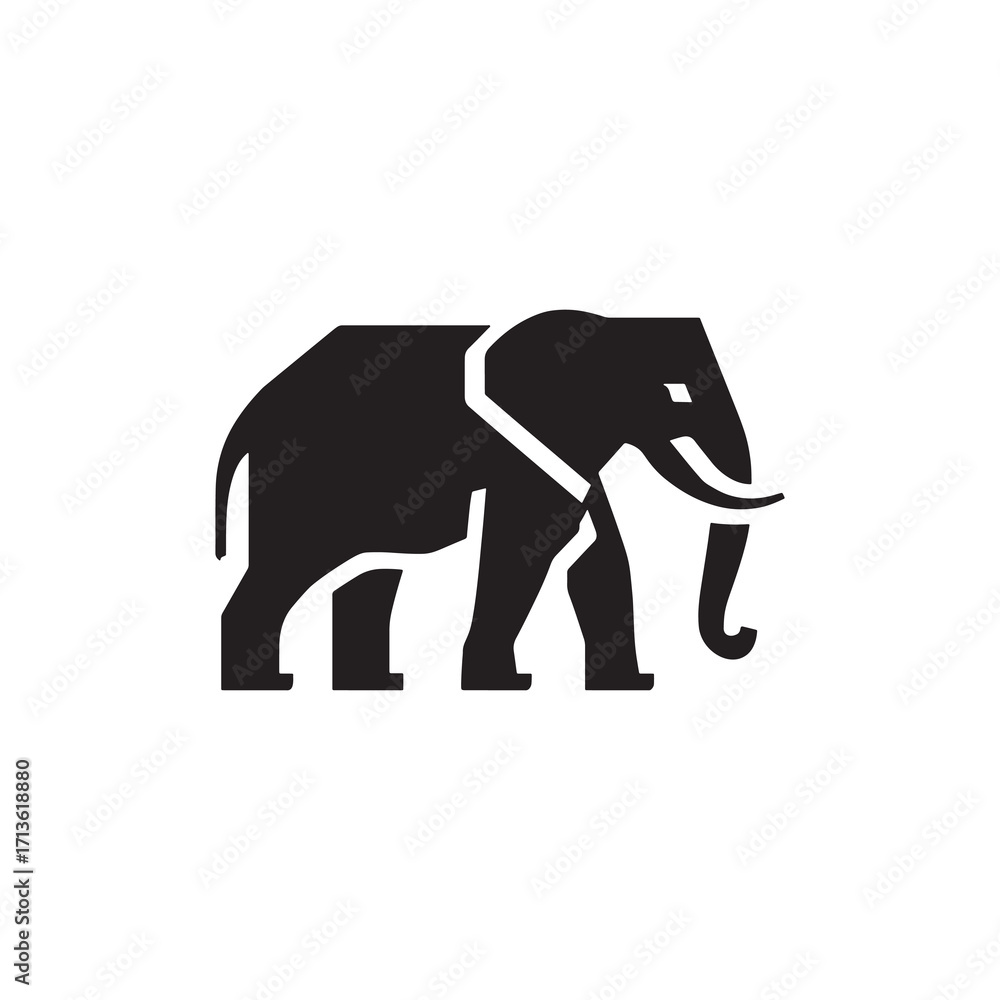 Fototapeta premium Elephant Silhouette Vector Icon