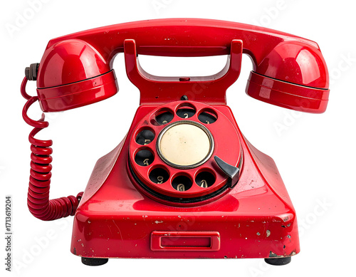 red retro telephone