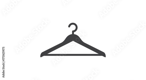 Simple black clothes hanger icon isolated on a white background