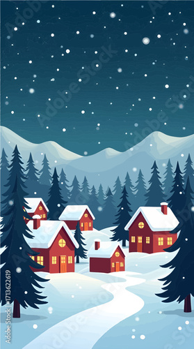 winter landscape with house