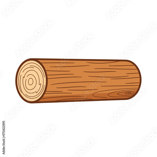 A cut section of a tree trunk showing its growth rings and wood grain texture.