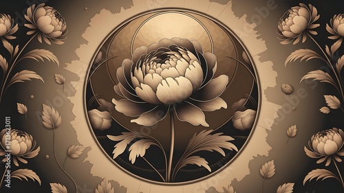 A Floral Background With A Gold Flower floral prime desktop blossom peak efflorescence setting heyday