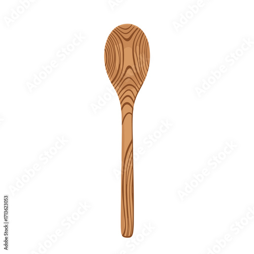 A beautifully crafted wooden spoon with natural grain patterns for elegant kitchen use.