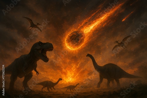 Dinosaur Extinction Asteroid Impact – Last Day of Dinosaurs Catastrophic Scene