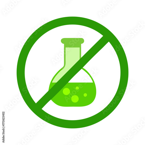 No chemicals symbol with flask isolated on transparent background