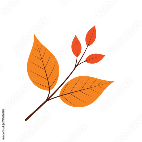 An artistic representation of a delicate branch adorned with vibrant autumn leaves signaling the changing seasons.